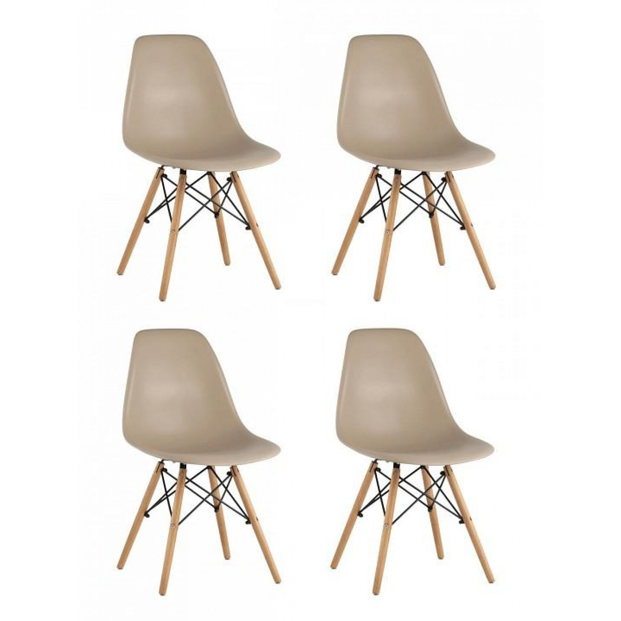 Набор из 4 стульев Eames    SGR_8056PP-DARK-GREY-X4