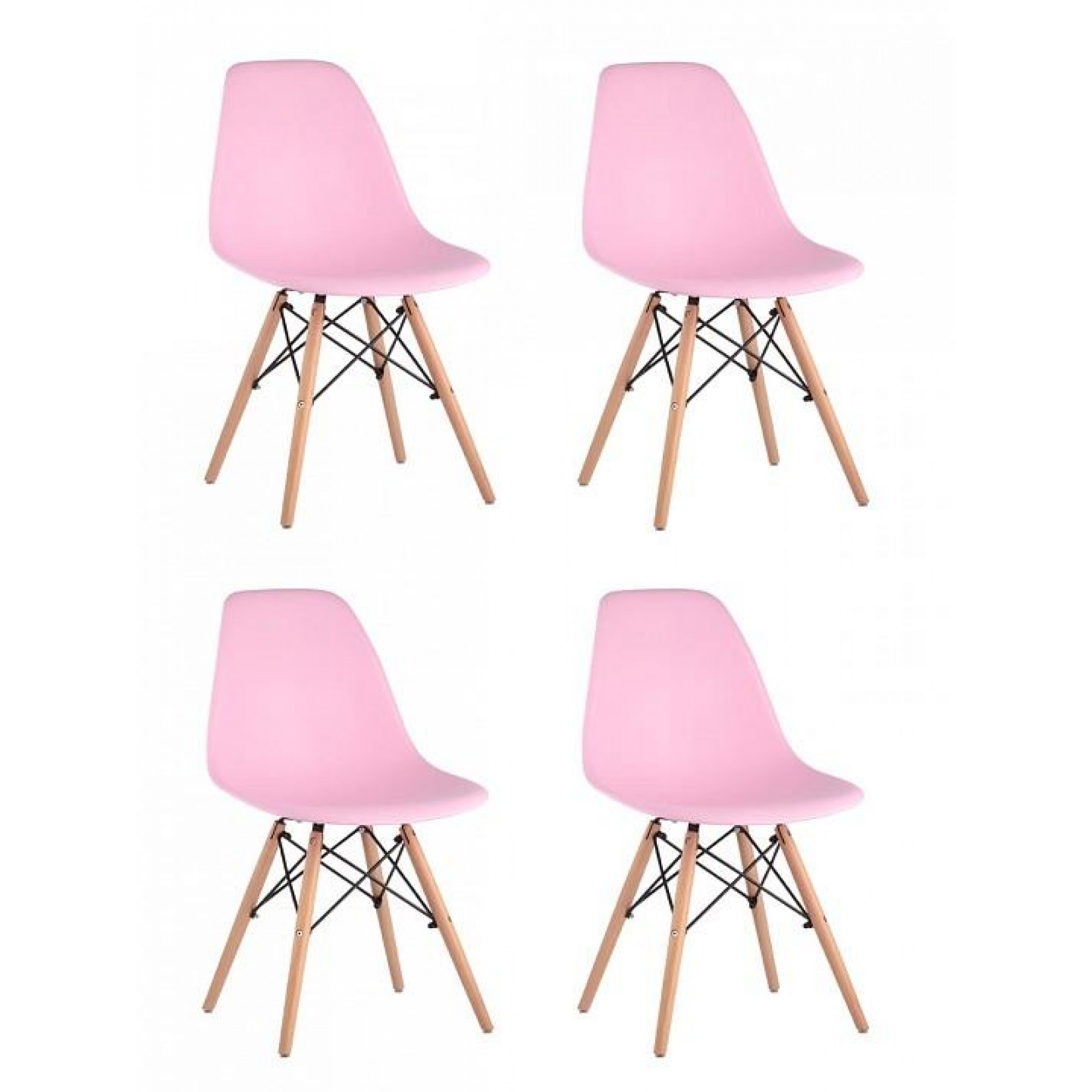 Набор из 4 стульев Eames бежевый SGR_8056PP-PINK-X4