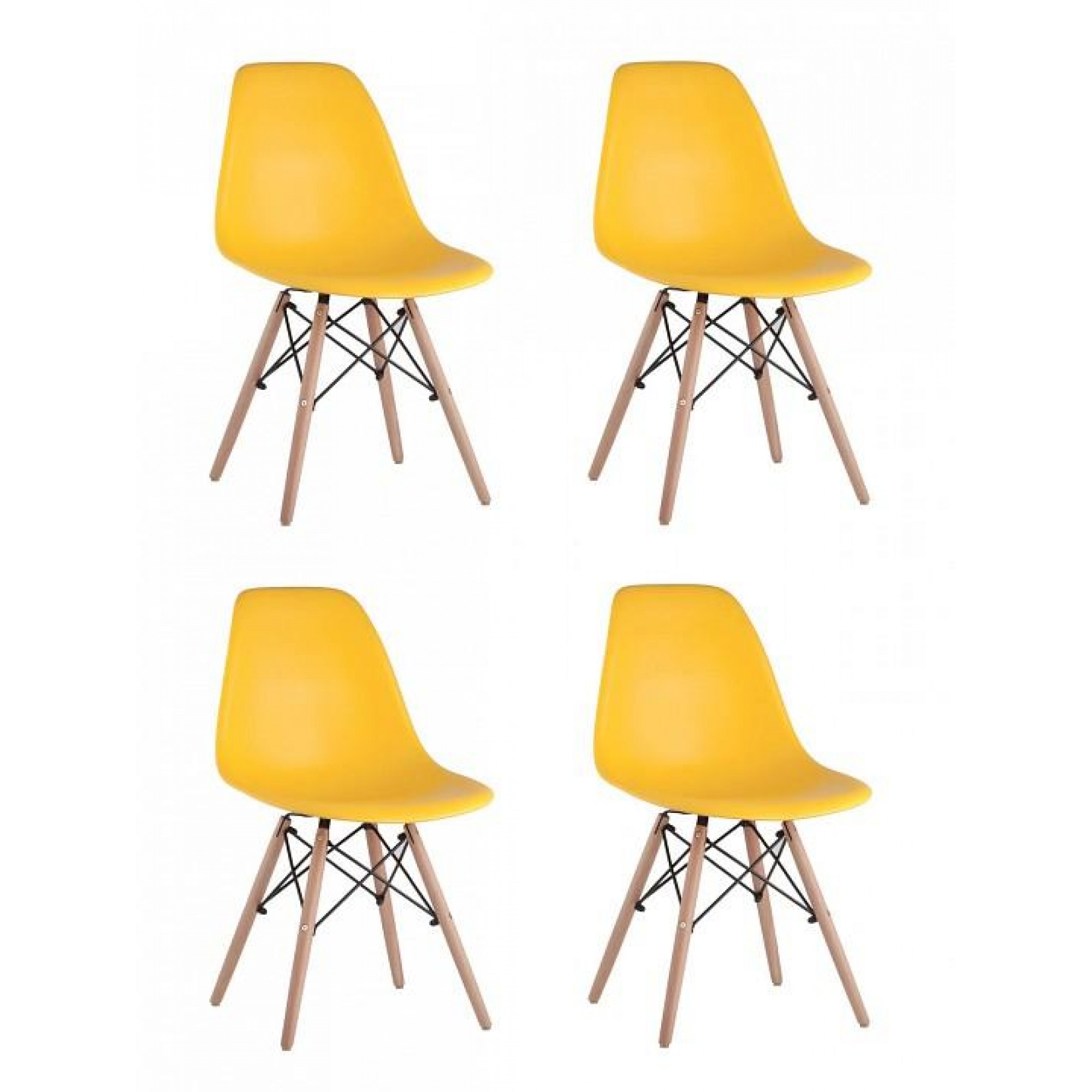 Набор из 4 стульев Eames    SGR_8056PP-YELLOW-X4