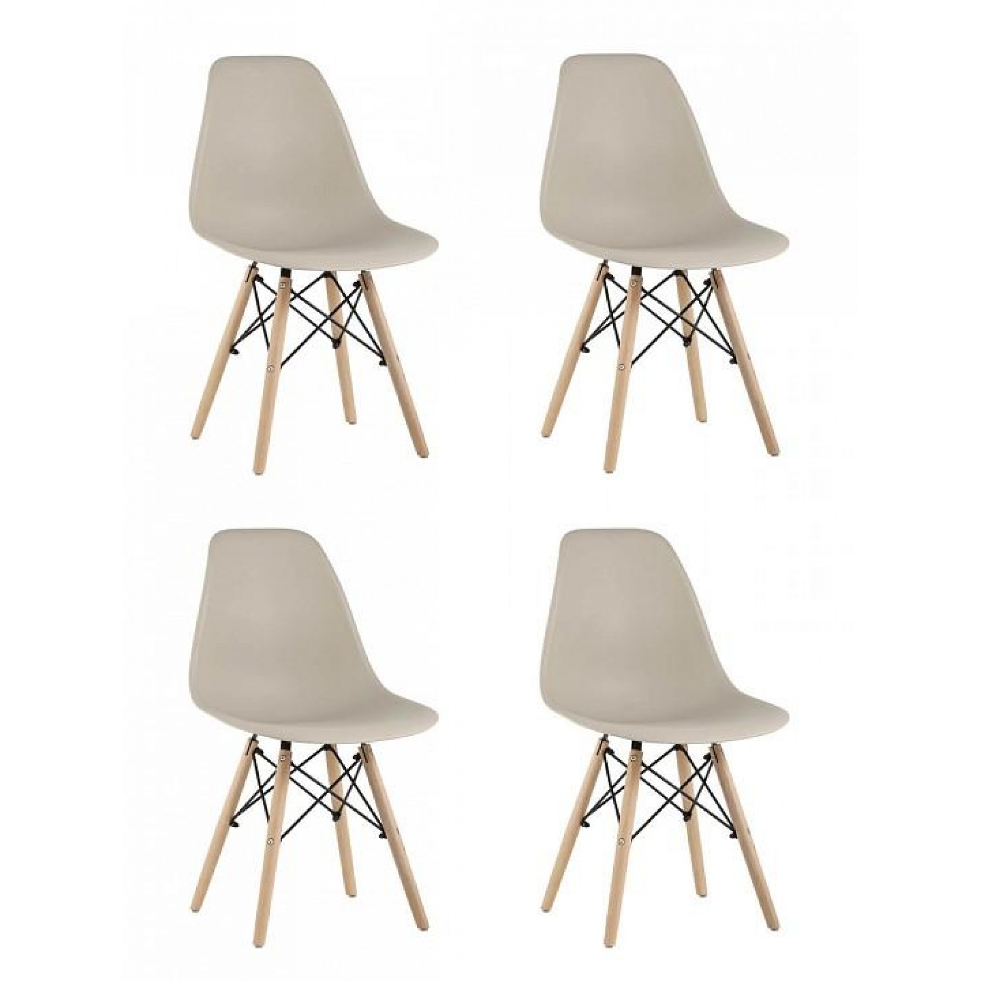 Набор из 4 стульев Eames    SGR_Y801-beige-X4