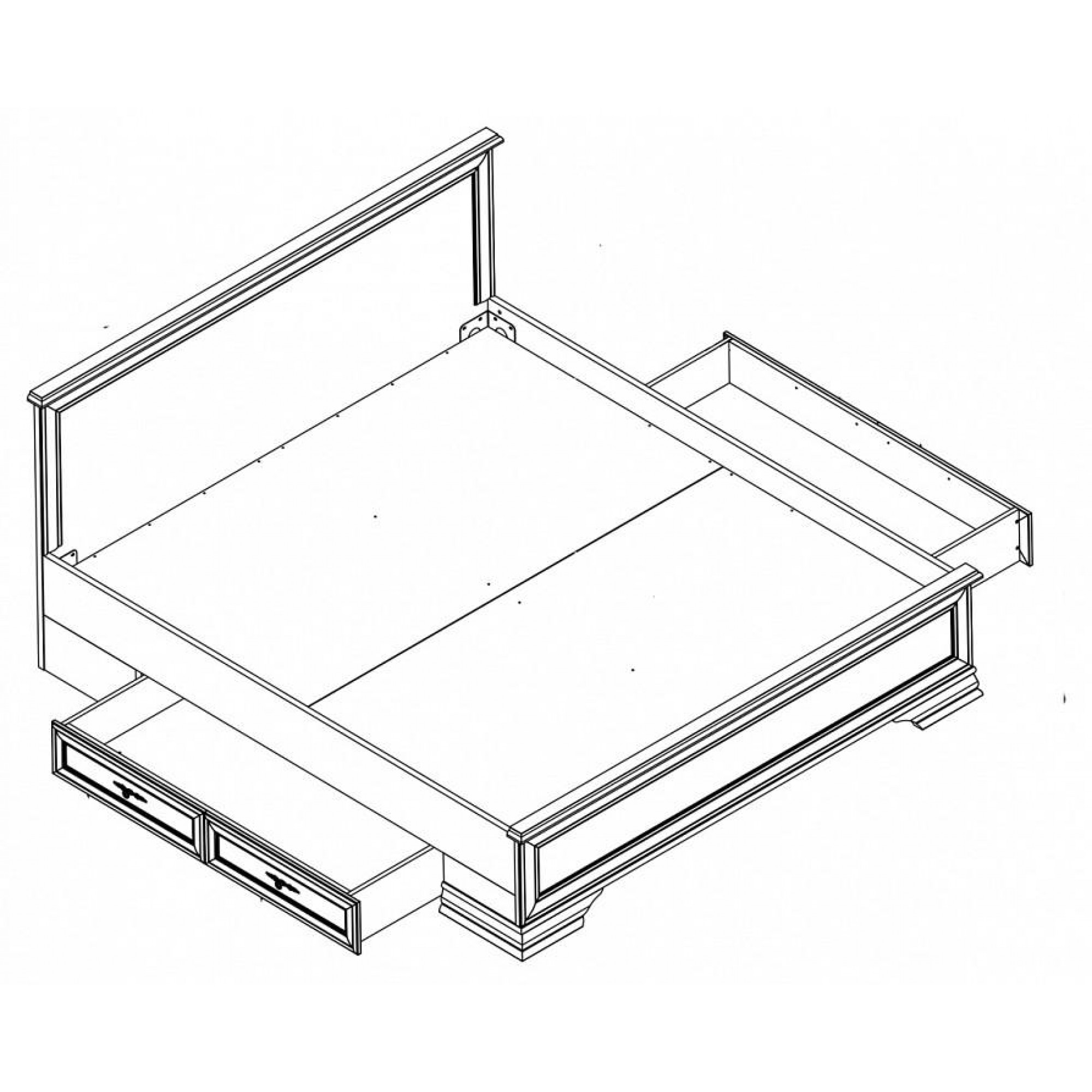 Кровать двуспальная Кентаки LOZ 180    BRW_70001695