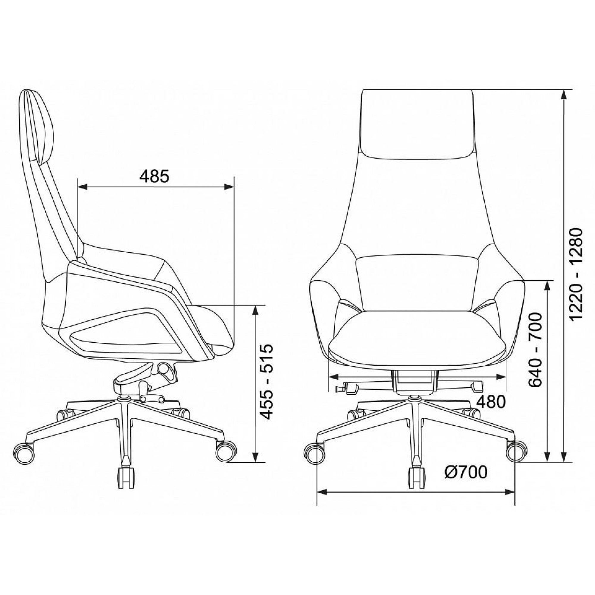 Кресло для руководителя DAO-2 коричневый 570x485x1220-1280(BUR_1446134)