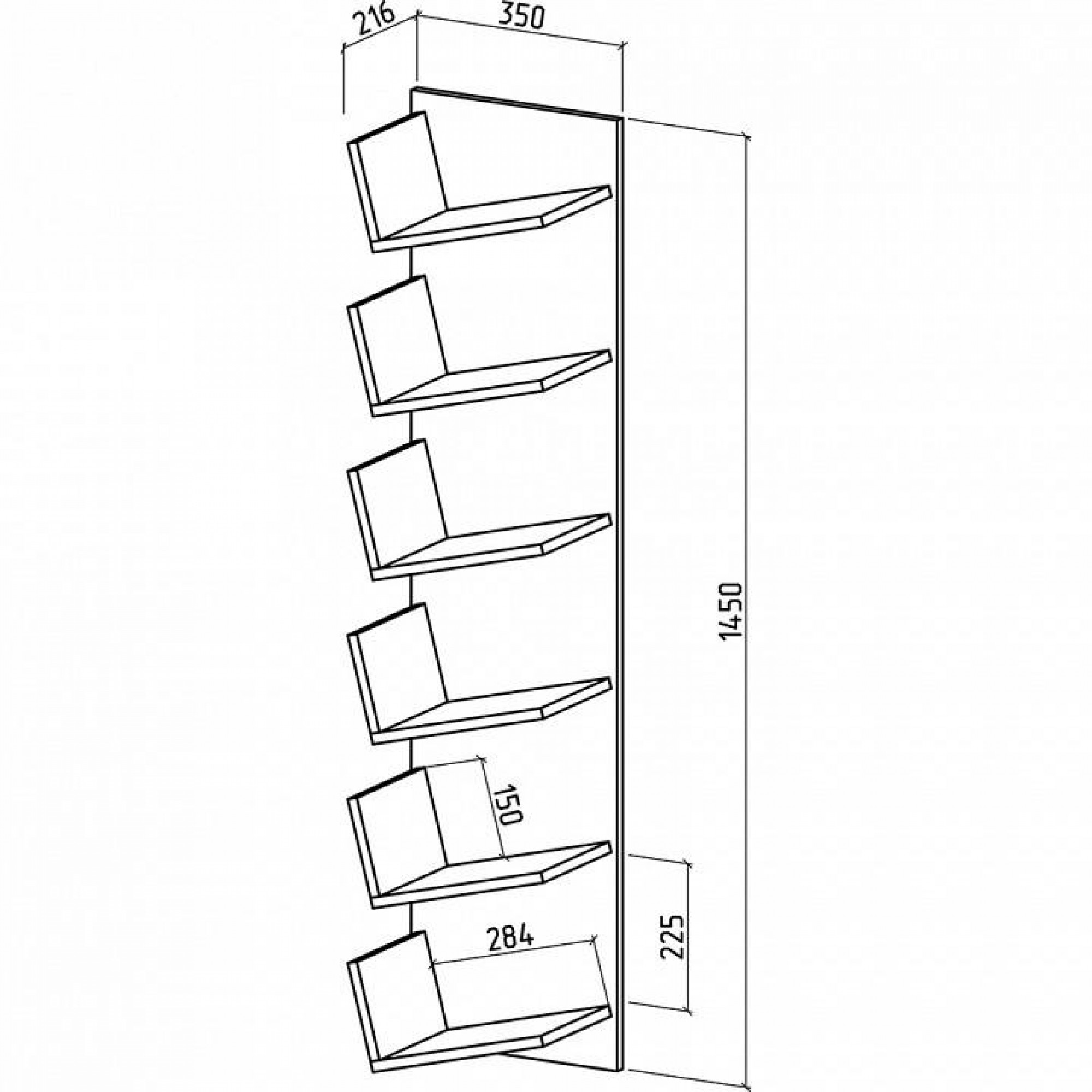 Полка книжная Чайка-4    MAS_PNCH-4-BEL