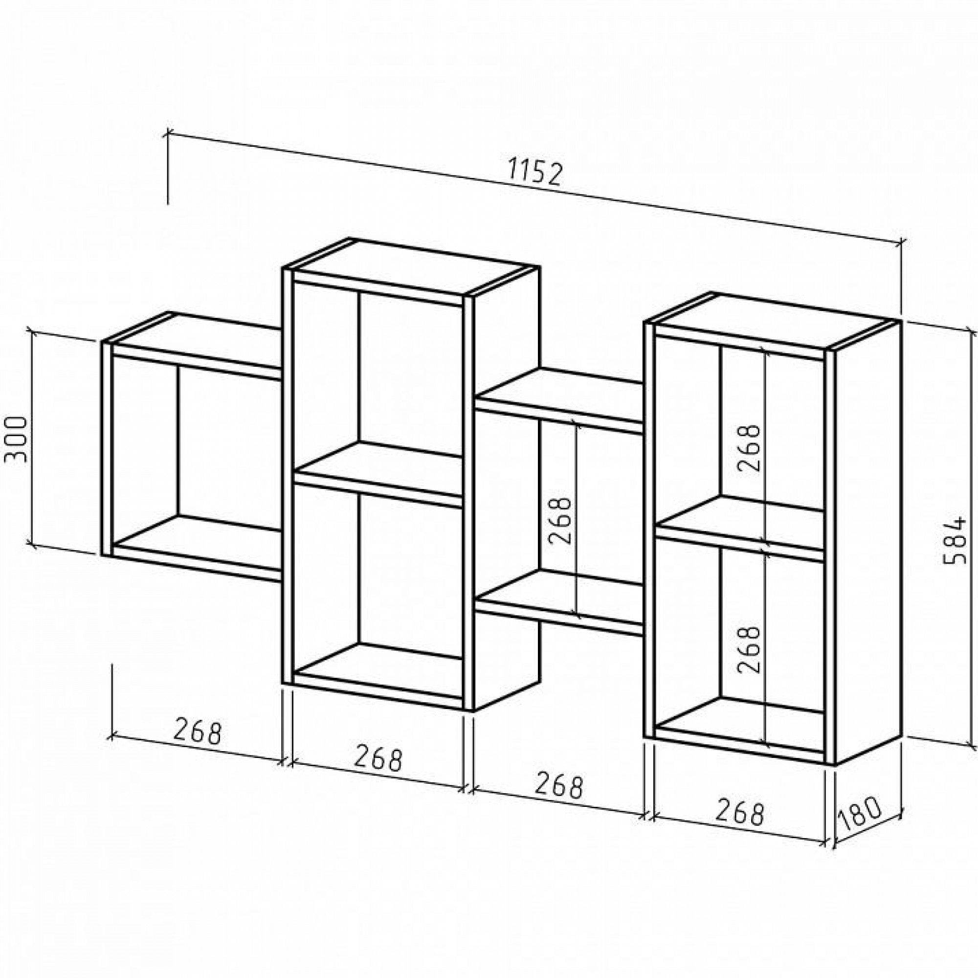 Полка книжная Флэш-12    MAS_PNFL-12-BEL