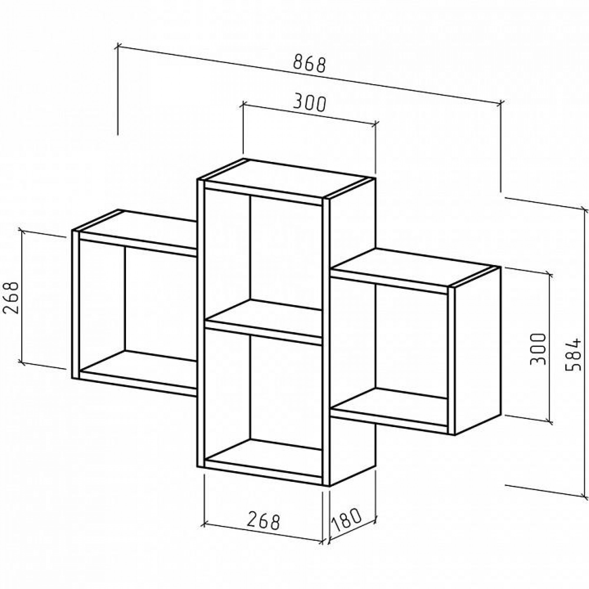 Полка книжная Флэш-7    MAS_PNFL-7-DAT