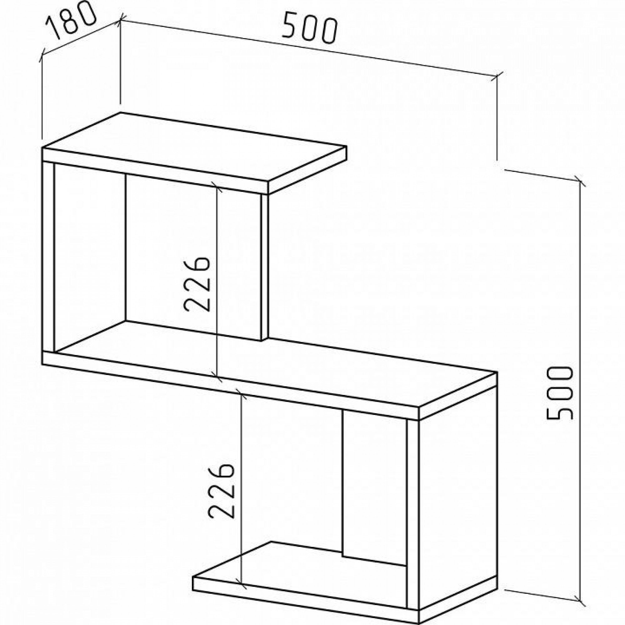 Полка книжная Грейс-1    MAS_PNG-1-DM