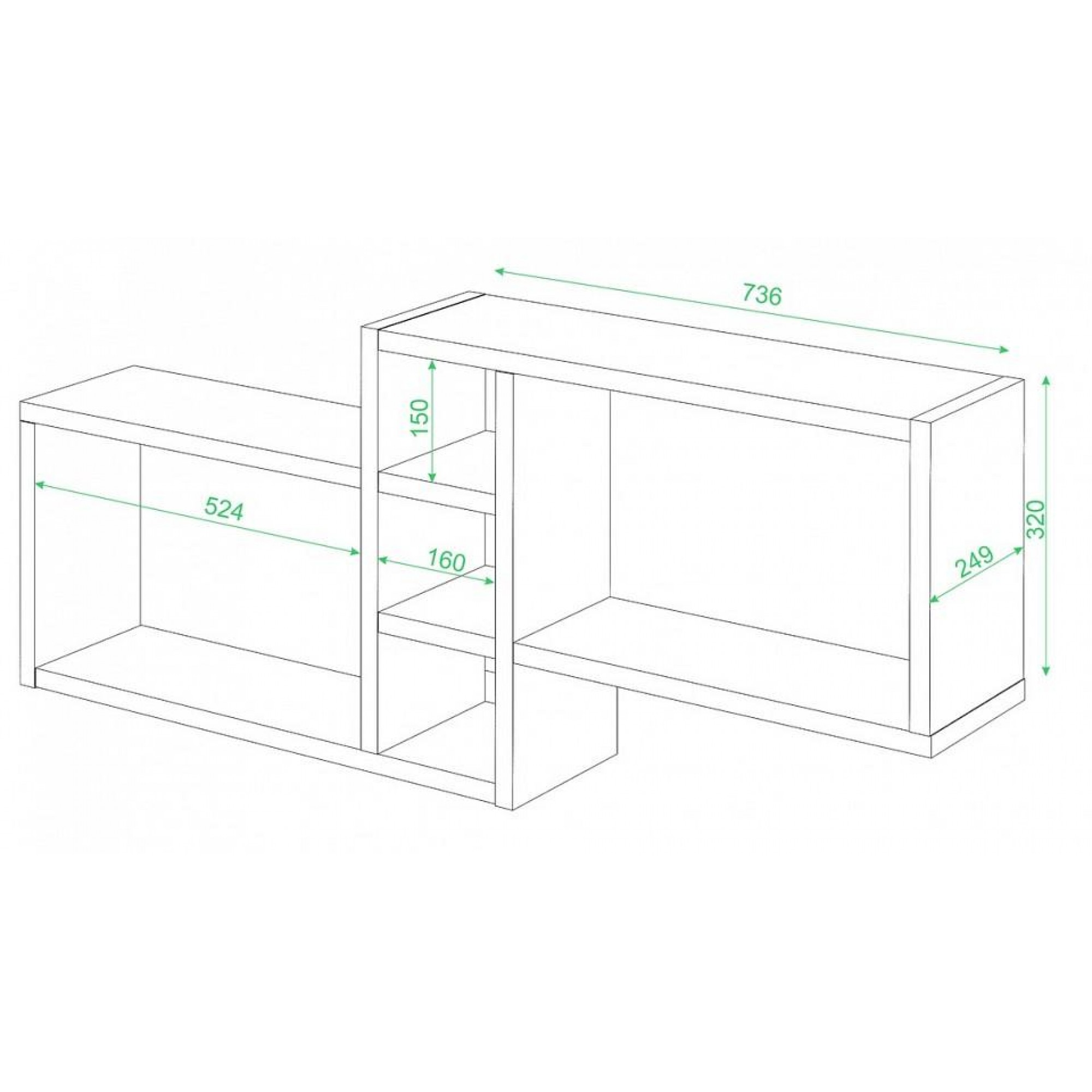 Полка книжная Домино нельсон ПК-20    MER_PK-20_NBE