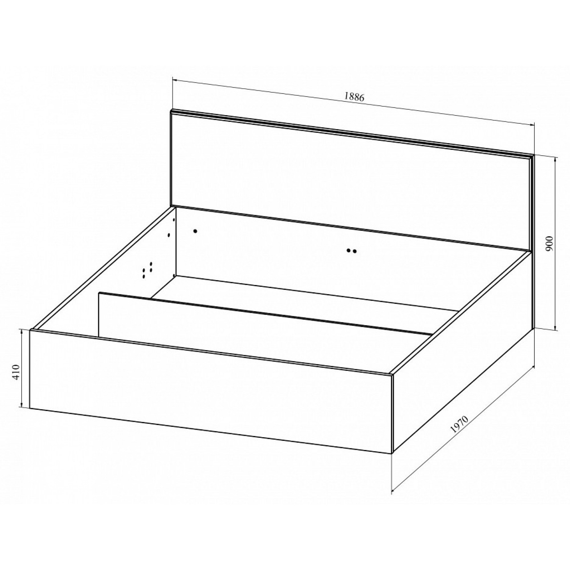 Кровать двуспальная Анастасия АН-28К    KOM_AN-28K_1900-1800_system_1